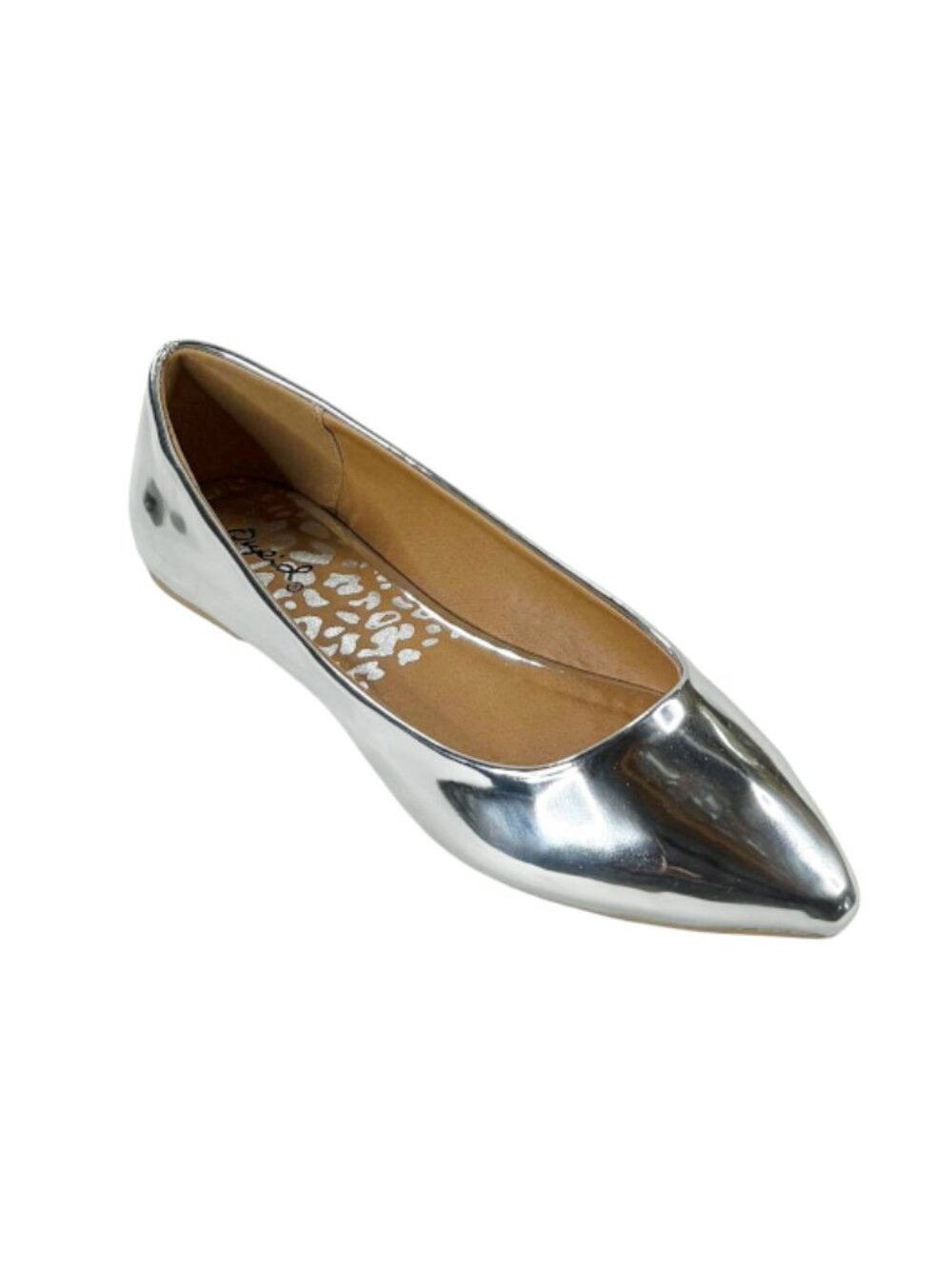 Qupid Pika-01XX Women’s Silver Pointed Toe Flats Shoes